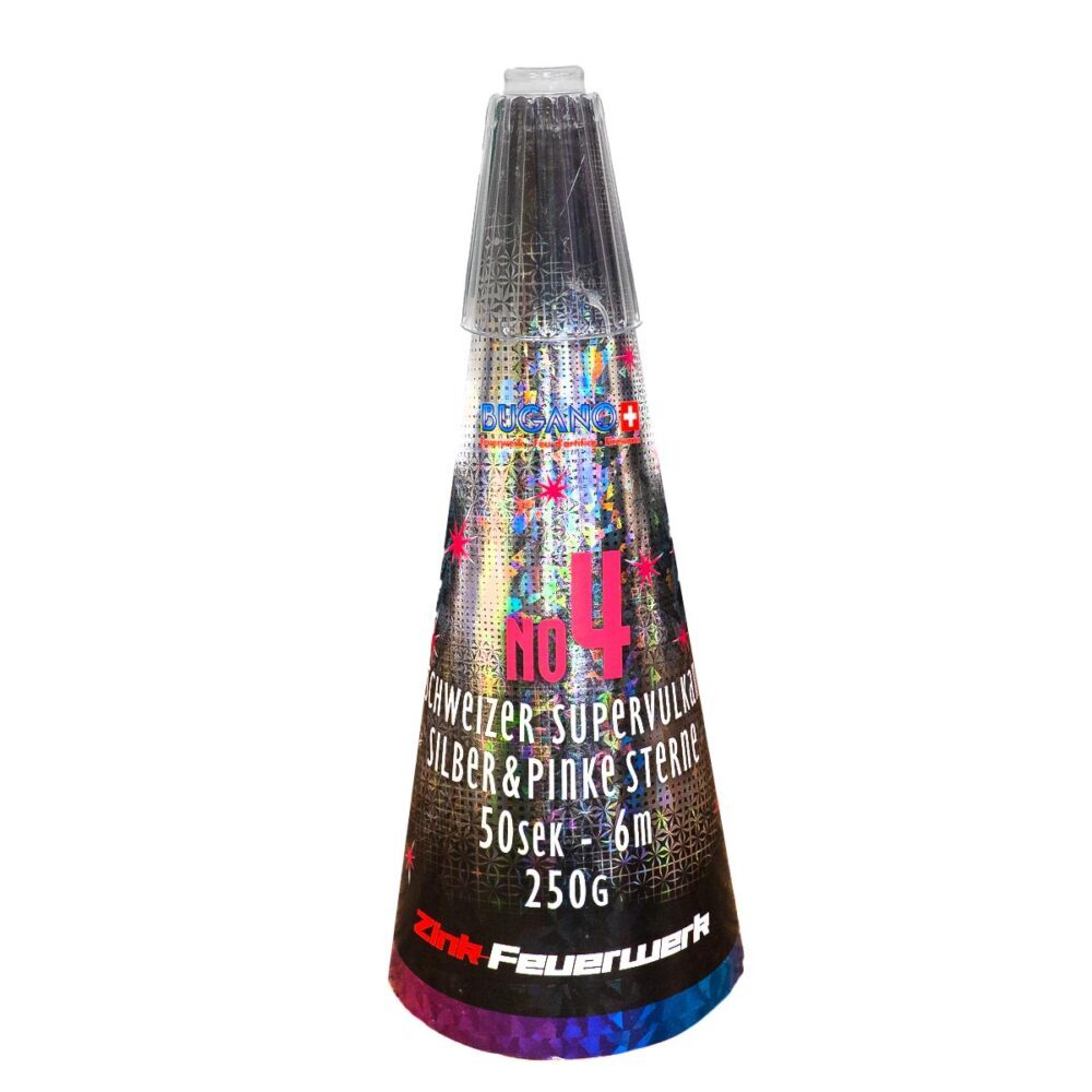 Nr. 4 Silber Vulkan mit pinken Sternen